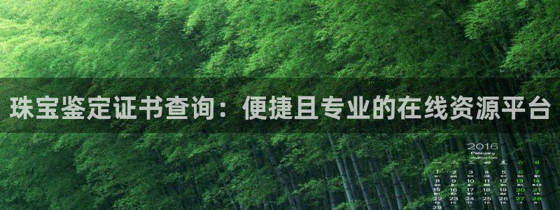 新宝5寂创33300散：珠宝鉴定证书查询：便捷且专业的在线资源平台