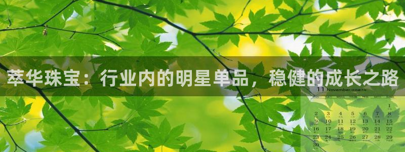 股票5G宝新：萃华珠宝：行业内的明星单品，稳健的成长之路